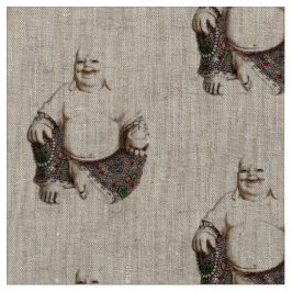 Tecido Teste padrão de riso de Buddha da boa sorte