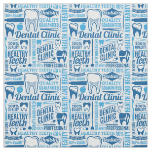 Tecido Teste padrão dental azul da clínica