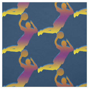 Tecido Teste padrão do arco-íris do basquetebol - mude 