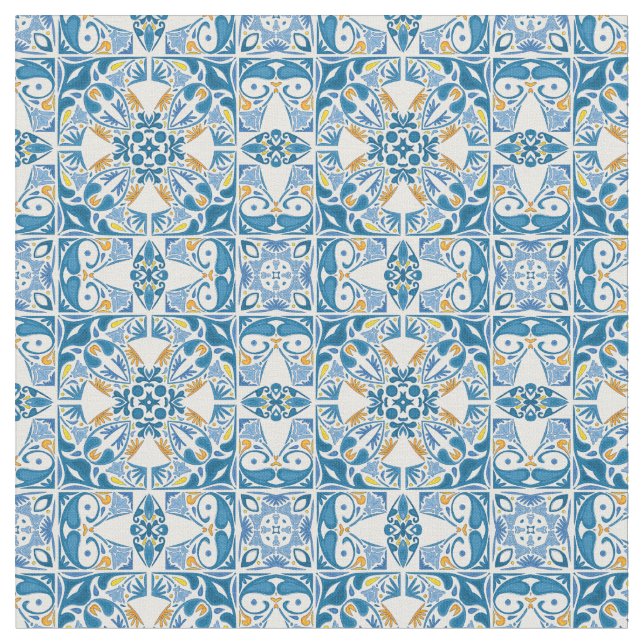 Tecido Teste padrão do azulejo do português (Detalhe)