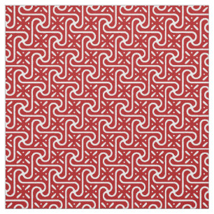Tecido Teste padrão do azulejo, obscuridade - vermelho e