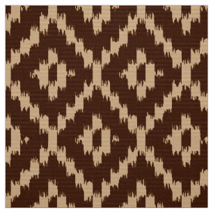 Tecido Teste padrão do diamante de Ikat - castanho