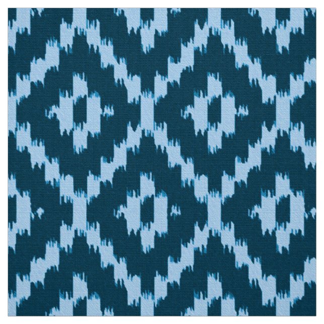 Tecido Teste padrão do diamante de Ikat - índigo e azul (Modelo)