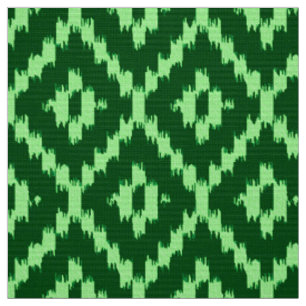 Tecido Teste padrão do diamante de Ikat - o verde e a