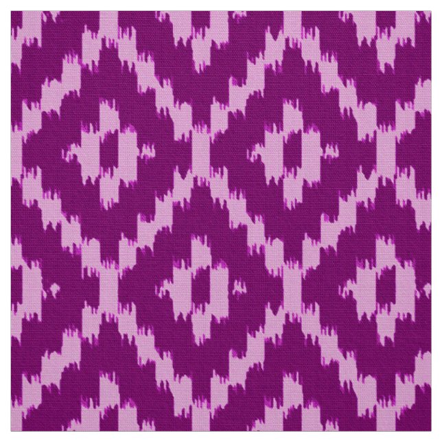 Tecido Teste padrão do diamante de Ikat - roxo Amethyst e (Modelo)