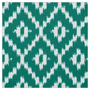 Tecido Teste padrão do diamante de Ikat - turquesa e