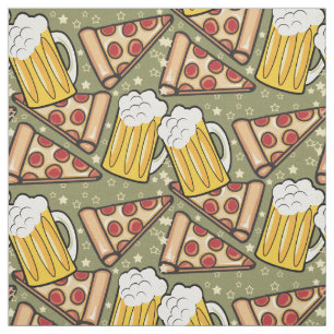 Tecido Teste padrão do gráfico da cerveja e da pizza