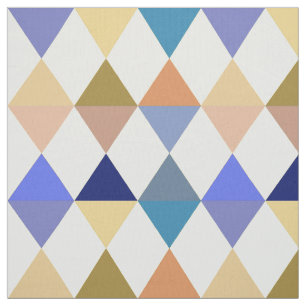 Tecido Teste padrão do Harlequin/diamante - creme e azul