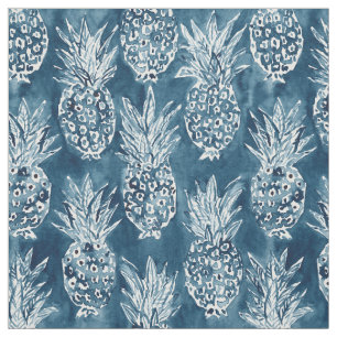 Tecido Teste padrão do Hawaiian de Boho do índigo da