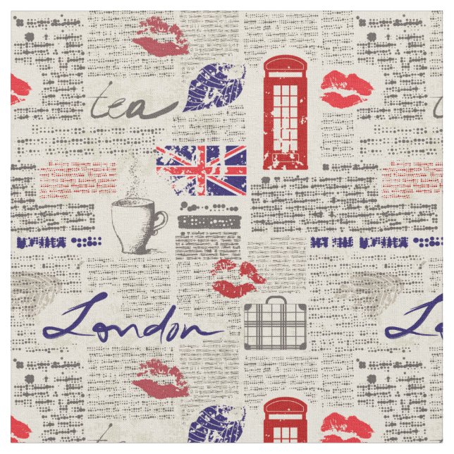 Tecido Teste padrão do jornal de Londres (Detalhe)