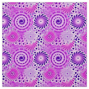 Tecido Teste padrão do redemoinho do Fractal, violeta,