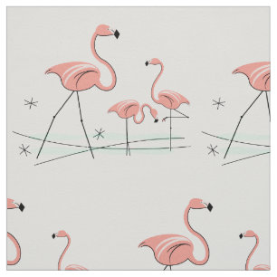 Tecido Teste padrão do trio 2 dos flamingos grande