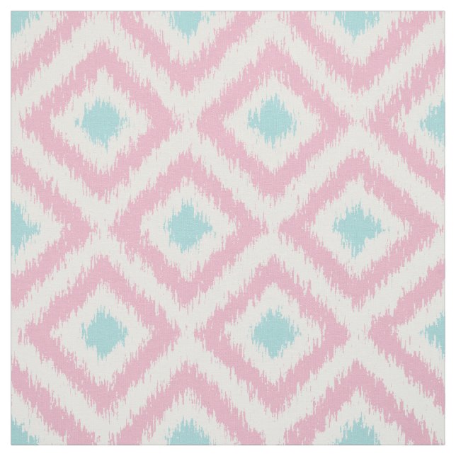 Tecido Teste padrão dos diamantes de Ikat da hortelã do (Modelo)