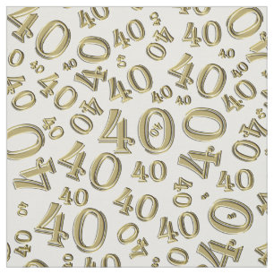 Tecido Teste padrão Dourado e branco da tipografia do