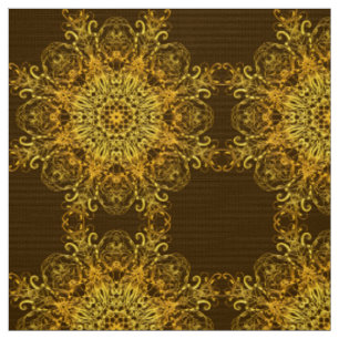 Tecido teste padrão dourado floral étnico