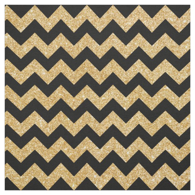 Tecido Teste padrão Dourado preto elegante de Chevron do (Modelo)