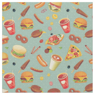 Tecido Teste padrão elegante do fast food
