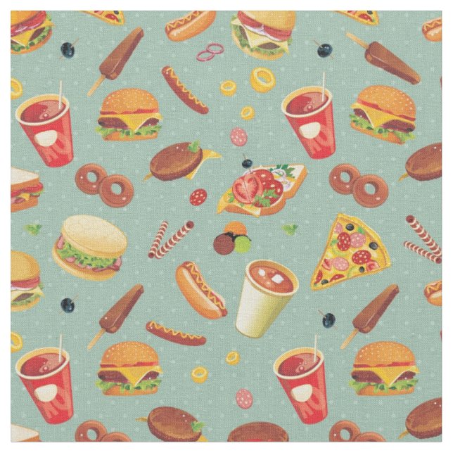Tecido Teste padrão elegante do fast food (Detalhe)