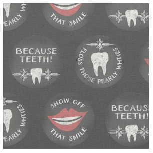 Tecido Teste padrão engraçado do dentista - higienista