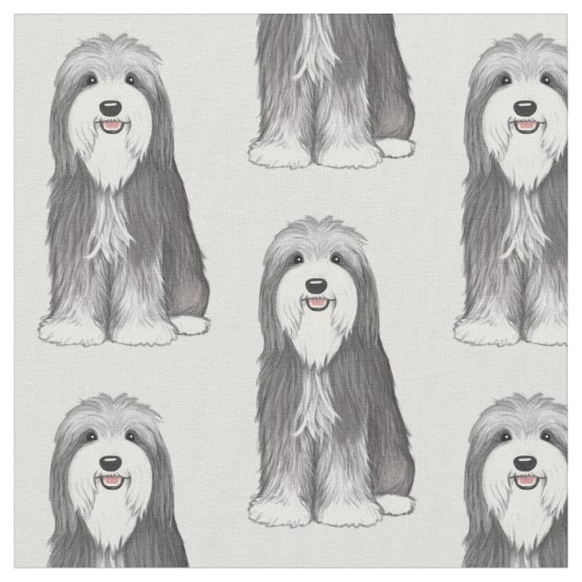 Tecido Teste padrão farpado do cão dos desenhos animados (Detalhe)