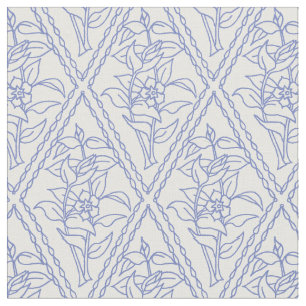 Tecido Teste padrão floral azul do diamante da pervinca