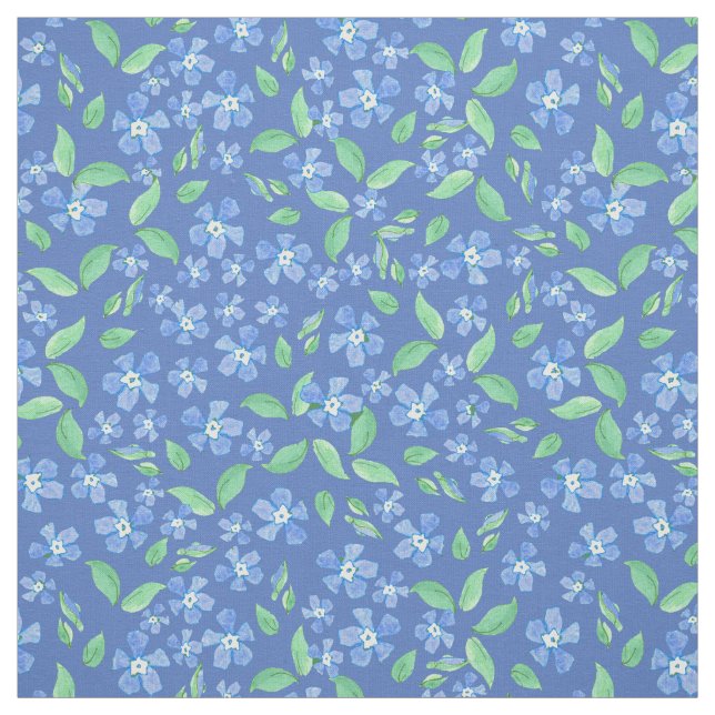 Tecido Teste padrão floral bonito do verde azul da (Modelo)