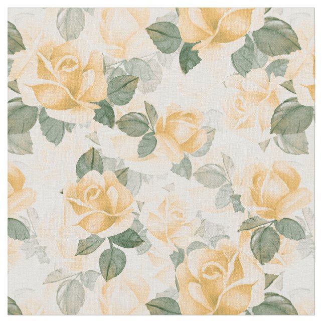 Tecido Teste padrão floral com rosas amarelos (Detalhe)
