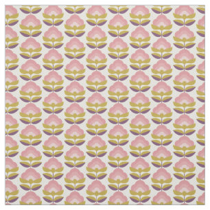 Tecido Teste padrão floral cor-de-rosa & roxo retro