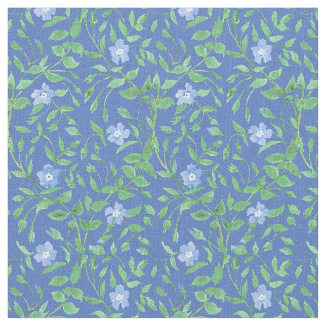 Tecido Teste padrão floral da pervinca do verde azul do (Detalhe)