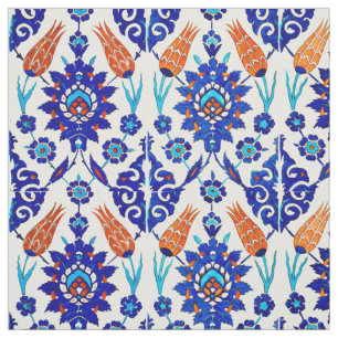 Tecido Teste padrão floral do azulejo de Azulejo do
