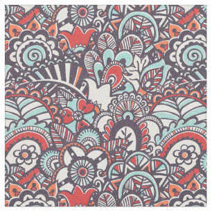 Tecido Teste padrão floral do Doodle de Paisley