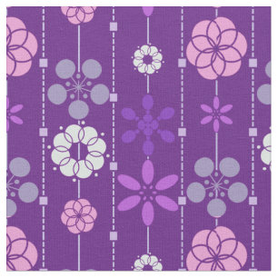 Tecido Teste padrão floral do olhar roxo escuro retro