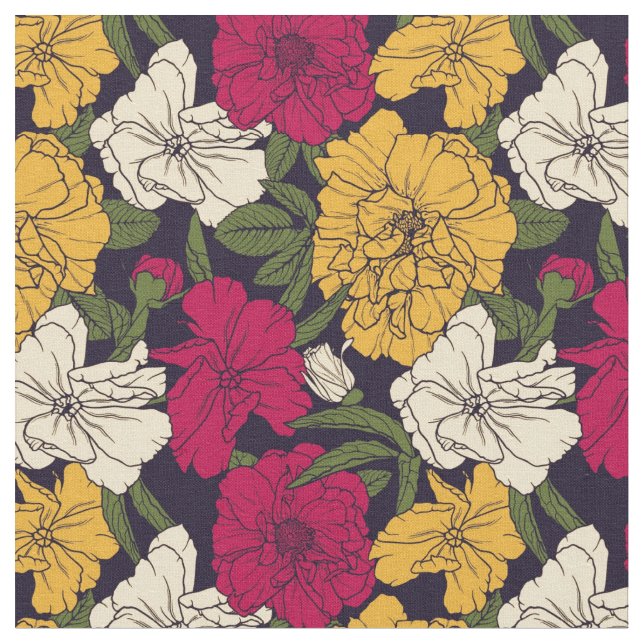 Tecido Teste padrão floral elegante (Detalhe)