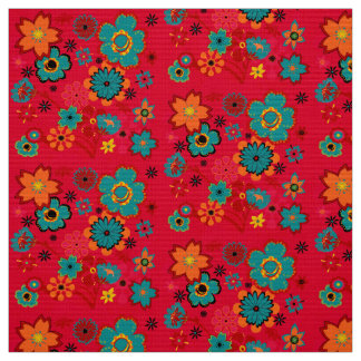 Tecido Teste padrão floral Funky