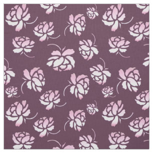 Tecido teste padrão floral retro de Borgonha