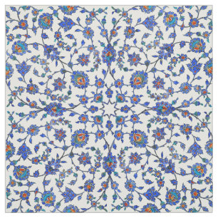Tecido Teste padrão floral turco azul Handmade antigo do