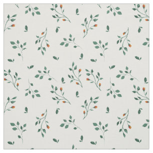 Tecido Teste padrão floral verde branco delicado