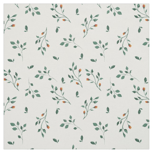 Tecido Teste padrão floral verde branco delicado (Modelo)
