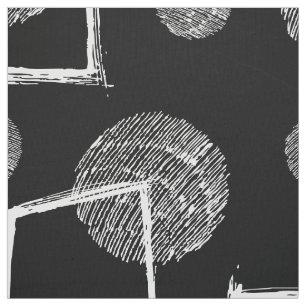 Tecido Teste padrão geométrico abstrato preto e branco