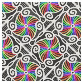 Tecido Teste padrão geométrico do arco-íris abstrato