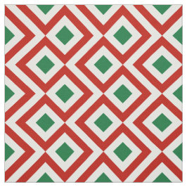Tecido Teste padrão geométrico do Natal vermelho, branco,