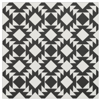 Tecido Teste padrão geométrico preto e branco