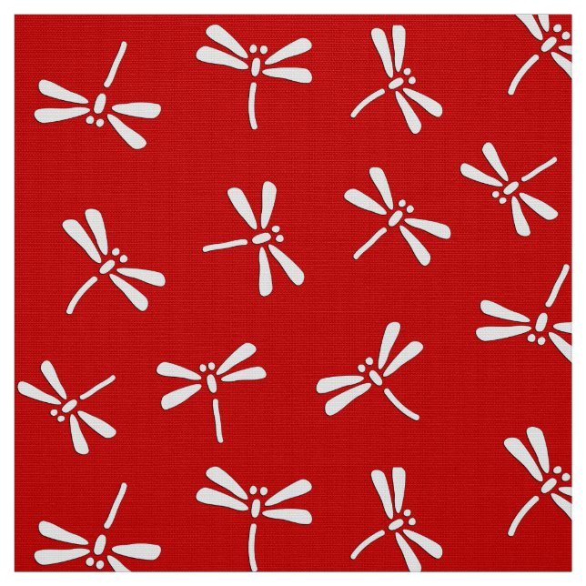 Tecido Teste padrão japonês da libélula, vermelho escuro (Modelo)