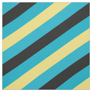 Tecido Teste padrão listrado preto, azul e amarelo