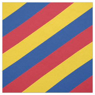 Tecido Teste padrão listrado vermelho, azul e amarelo