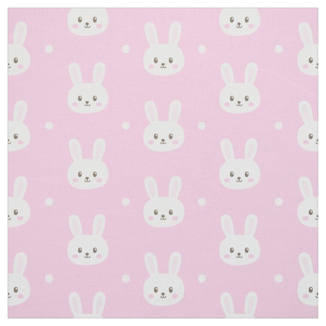 Tecido Teste padrão macio bonito do coelho dos desenhos (Modelo)