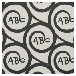 Tecido Teste padrão moderno da espiral do monograma dos