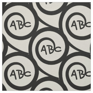 Tecido Teste padrão moderno da espiral do monograma dos