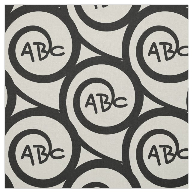 Tecido Teste padrão moderno da espiral do monograma dos (Modelo)