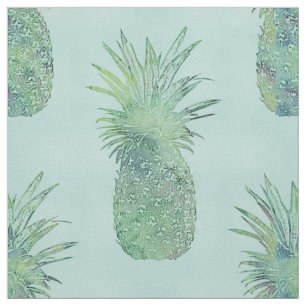 Tecido Teste padrão na moda do abacaxi da aguarela